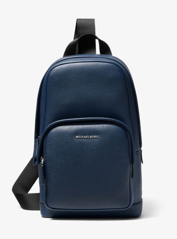 Panske Crossbody Kabelka Michael Kors Cooper Pebbled Leather Sling Pack Námornícka Modrá - Tasky Michael Kors Nejlevnejsi | HFZUI-4270